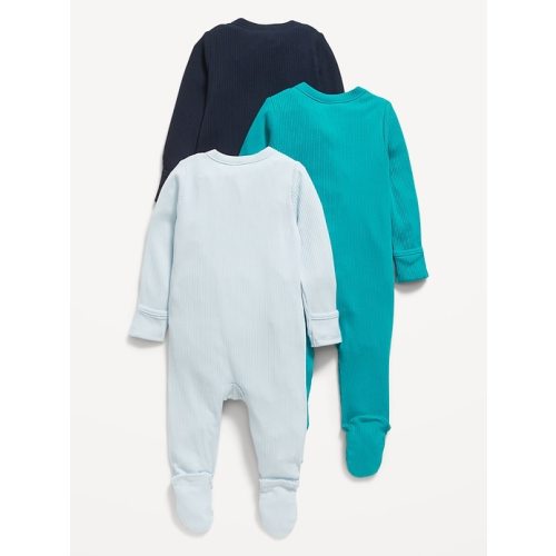 2-Way-Zip Sleep & Play Footed One-Piece 3-Pack for Baby