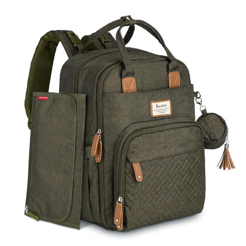 Latitude Run® Large Diaper Bag Backpack, Waterproof Baby Travel Pack With Changing Pad & Stroller Straps | Wayfair