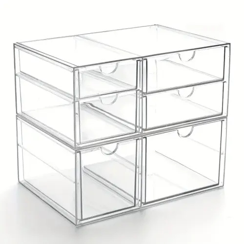 acrylic clear drawer cosmetic organizer 6 drawers set 2 desk - Temu