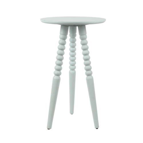 Décor Therapy Silverwood Allison Compact Round Accent Table with Turned Legs, Ice Blue