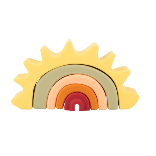 Nuby Soft Silicone Stackable Sun Interactive Toy for Early Development, Creativity, 12+ Months