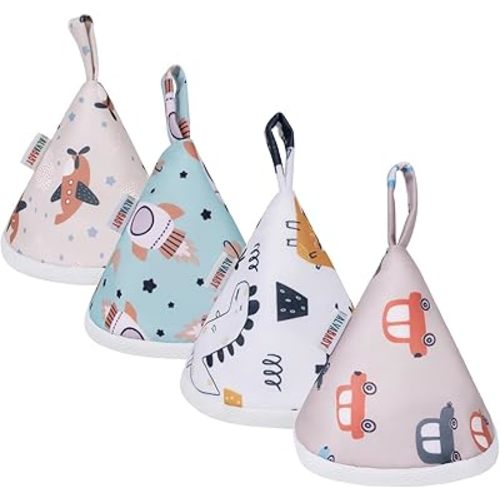 ALVABABY Pee Covers Baby Boy 4 Pack 3.5 x 4in Strong Water Absorption Pee Shield for Newborn 4-Layer Reusable Pee Cap for Baby Gift