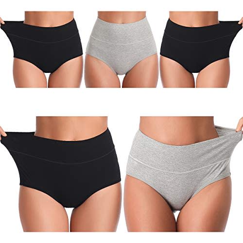 UMMISS Womens Underwear,Cotton High Waist Underwear for Women Full Coverage Soft Comfortable Briefs Panty Multipack