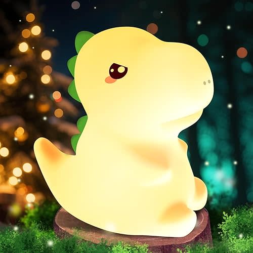 Dinosaur Toys for Kids 3-5, 16 Colors+Silicone+Dimmable+12 Hr Use Night Light for Kids Night Light, Toys for 3-8 Year Old Boy, Toddler Birthday Gift, Dinosaur Room Decor for Boys, Girls, Baby, Toddler