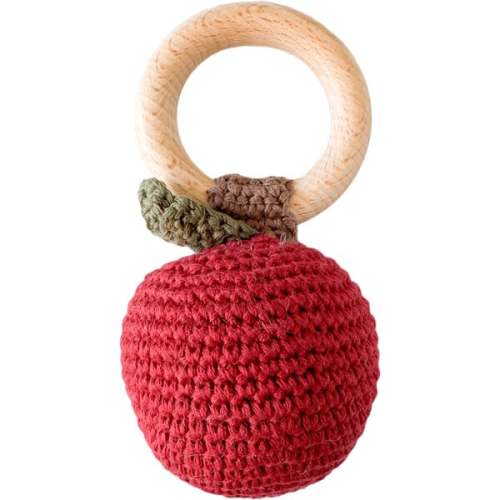 Cotton Crochet Apple Rattle Teether - The Blueberry Hill | Maisonette