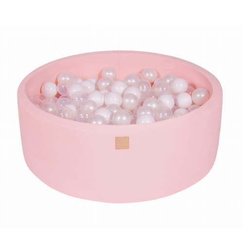MeowBaby Round 35 x 11.5 Inch Baby Foam Ball Pit w/ 200 Balls, Pink/Pearl