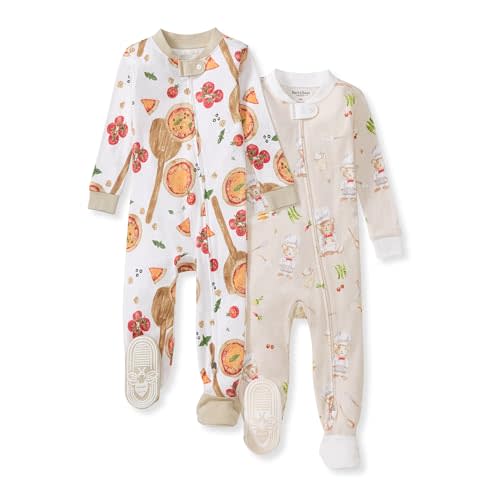 Burt's Bees Baby Baby Girl's Pajamas Sleep and Play | Convenient 2-Way Zip Front Sleeper Pajama Is Equipped With Non-Slip Bee Grips For Active Littles On The Move