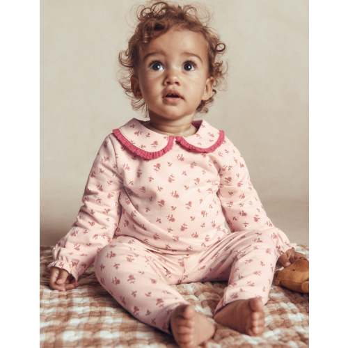 Pretty Collar Sweat Set-Botanic Pink Ditsy Floral