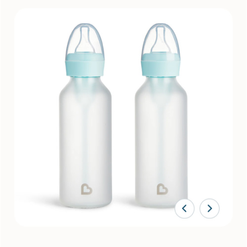 Munchkin Bond® Silicone Glass Bottle 8oz, 2pk