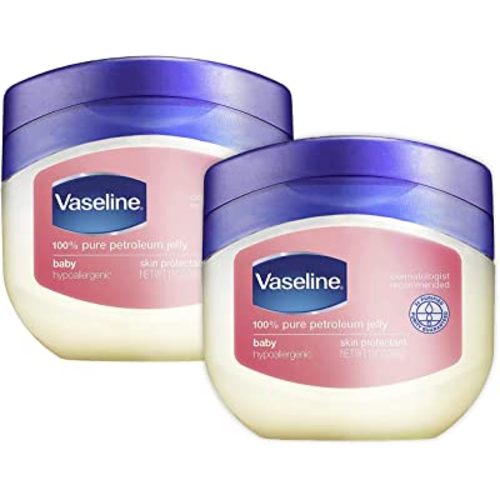 Vaseline, 100% Pure Petroleum Jelly Baby, Dermatologist Recommended, Hypoallergenic, Skin Protectant, Treat & Prevent Diaper Rash and Chafed Skin, Seals out Wetness, 2 pack -13 oz ea