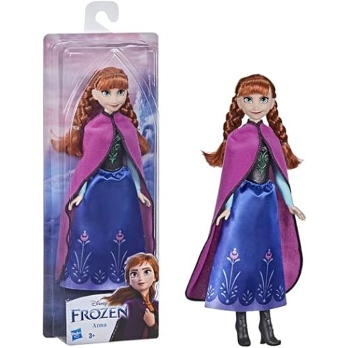 Disney Frozen Shimmer Anna Fashion Doll, Skirt, Shoes, and Long Red Hair, Toy for Kids 3 Years Old and Up