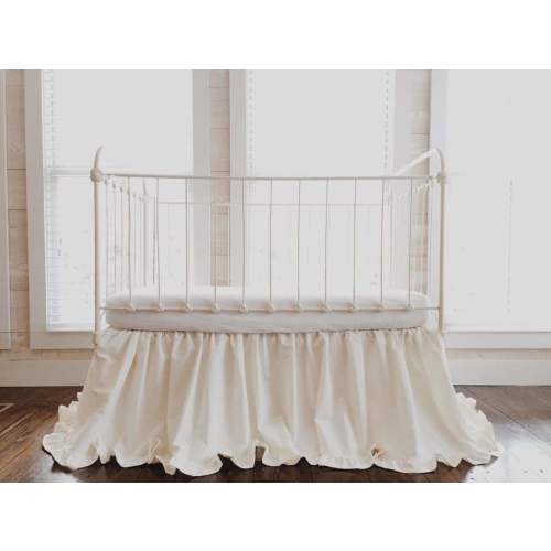 Ivory Ruffled Cotton Crib Skirt | High Cotton Textile