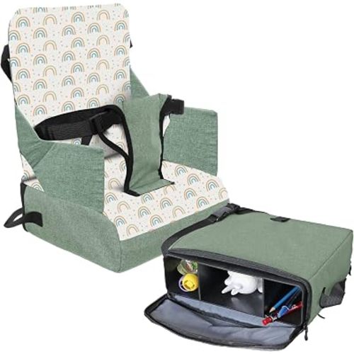 Dreambaby Grab ‘N Go Kids Booster Seat – Portable Travel Toddler High Chair for Dining (6M-3Y) with Storage & Shoulder Strap – Lightweight and Compact