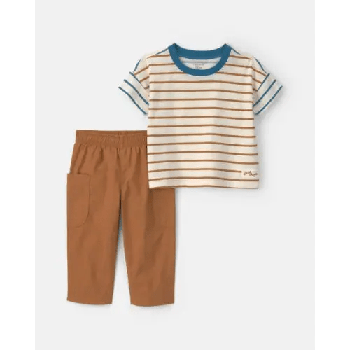 Baby Boy 2-Piece Striped Short-Sleeve Top & Pant Set | Carter's