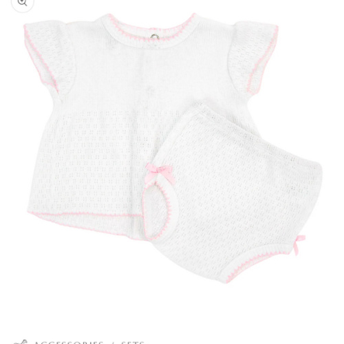 Paty Knit Flutter Sleeve Diaper Set with Bows - PatyInc