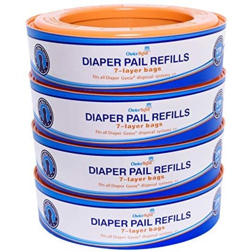 ChoiceRefill Compatible with Diaper Genie Pails, 4-Pack, 1080 Count