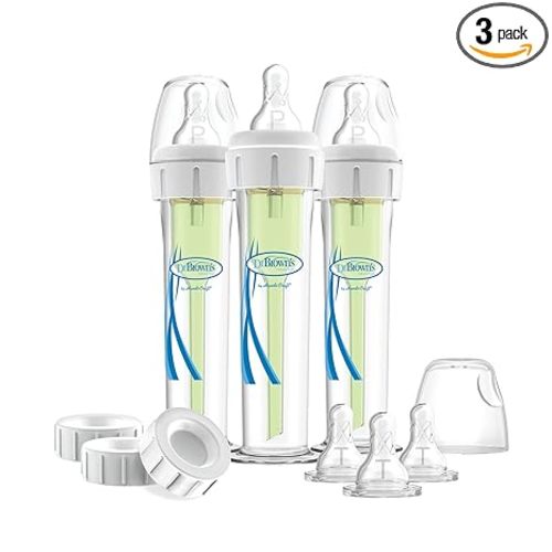 Dr. Brown's Accufeed 60 Bottle with Preemie Flow and Level T Nipples, 2 oz/60 mL, BPA-Free, 0m+, 3-Count