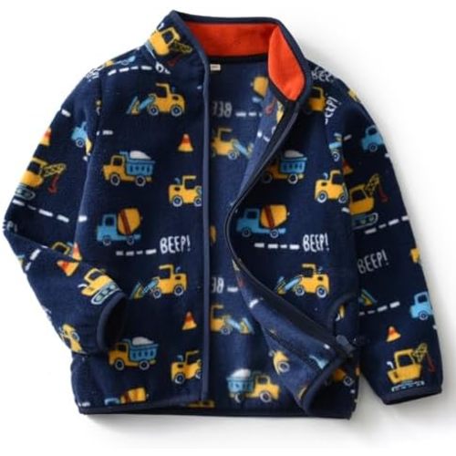 Toddler Fleece Jacket Kids Lightweight Outerwear Boys Girls Long Sleeve Fall Spring Coat 2-12 Years