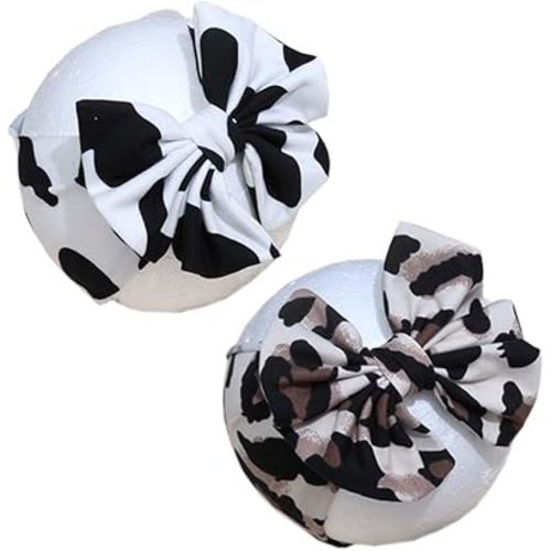 Cow Headband for Baby Girls Large Hair Bow Headband Headwear Elastic Wide Hairband Toddler Kids Cow Hair Accessories TSFD68 (Style A Set, One Size)