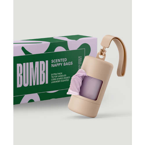 Nappy Bag Dispenser + Bags in Sand