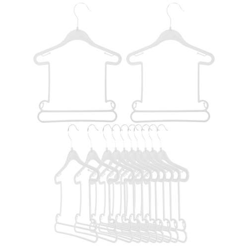 FONDOTIN 12-Pack White Infant Hangers for Baby Clothes Drying and Family Storage, Kids Closet Organizer