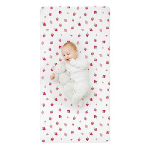 Wildkin Kids 100% Cotton Fitted Crib Sheet (Strawberry)