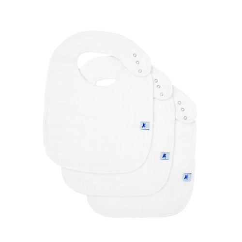Little Unicorn Cotton Muslin Classic Bib 3 Pack | White