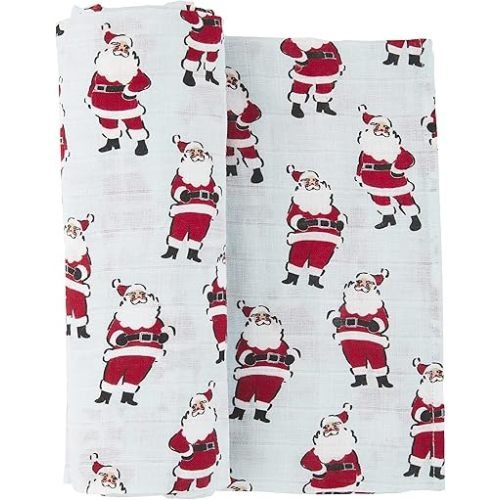 Mud Pie Vintage Christmas Santa Swaddle, Blue, 47" x 47"