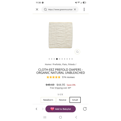 Cloth-eez Prefold Diapers - Organic Natural Unbleached