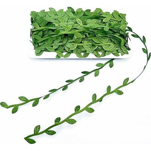 66 Ft Artificial Vines,Green Leaf Gift Wrapping Trim Ribbon,Eucalyptus Leaves Garland Wreath Accessory DIY Craft Party Wedding Home Decoration