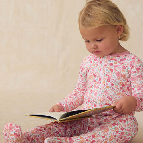 LAKE | Baby | Pima Cotton Pajamas | Rosewater Vivian Floral Baby Sleeper
