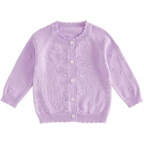 Baby Girl Cardigan Button Front Crop Sweater Long Sleeve Spring Fall Tops