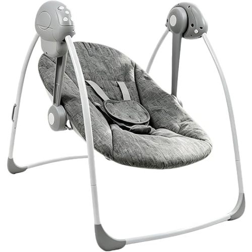 Foldable Portable Electric Baby Swing, Portable Compact Automatic Baby Swing with Music, Unisex, Newborn