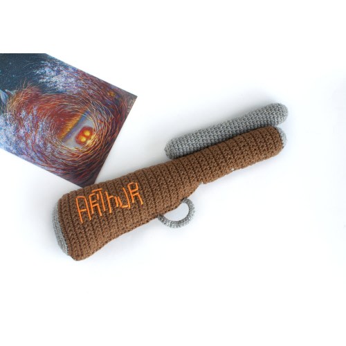 Personalized сrochet Gun Rattle, Hunting Photo Prop, Gift for nephew, Halloween baby costume accessory, Crochet gift for baby boy, Soft Toy