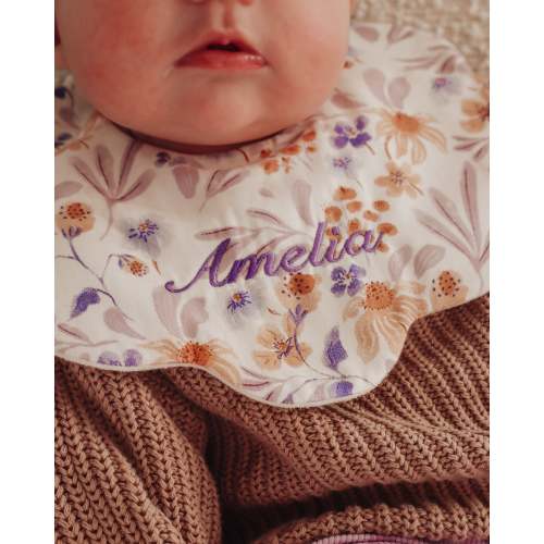 5-Layer Dribble Bib - Peach Meadow