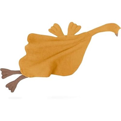 Security Blanket Loveys for Babies Boy Girl, Muslin Baby Lovey Security Blanket,Soft Breathable Organic Cotton Lovies,Unisex Newborn Toddler Goose Lovey Gifts(Flying Goose-Yellow)