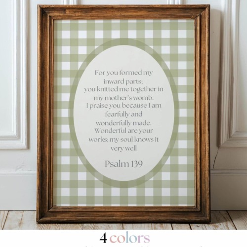 Psalm 139 Bible Verse Nursery Print ∙ Print, Framed or Canvas
