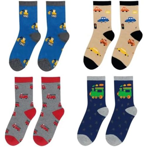 Merino Wool Socks for Kids Boys Girls Toddlers - Warm Thermal Winter Hiking Cozy Crew Socks 4 Pairs