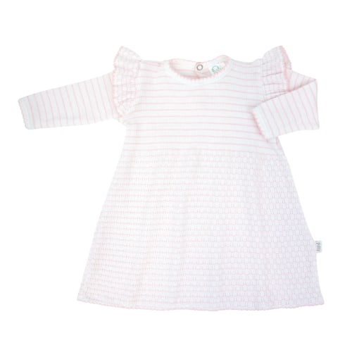 Paty Knit Pinstripe Angel Sleeve Dress #303AL