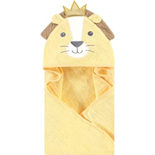 Hudson Baby Unisex Baby Cotton Animal Face Hooded Towel, King Lion, One Size