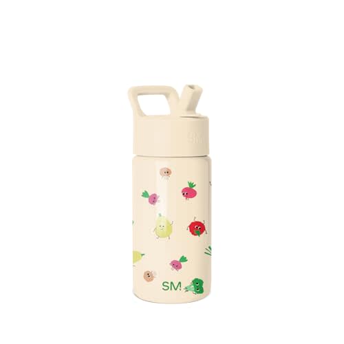 Simple Modern Kids Water Bottle & Toddler Cup | 14oz | Veggies | Insulated Stainless Steel Toddler Water Bottle, Kids Tumbler with Straw | Spill Proof for School, Girls, Boys | Veggie Garden