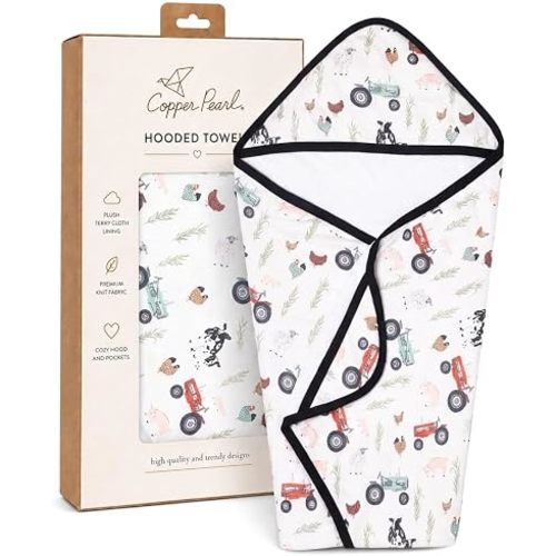 Copper Pearl Hooded Bath Towels Premium Knit/Terry Cloth Baby Towels with Hood, Pockets, and Cool Designs - Great to Gift and Make Bath Time Fun - Baby Bath Towel, Jo