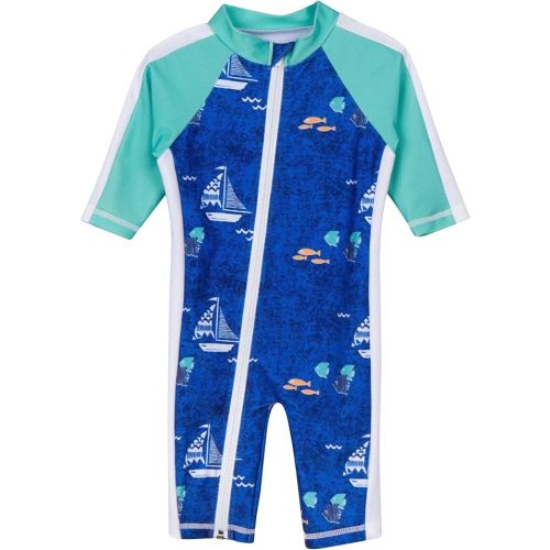 6-12 Months: SwimZip Boys' Long-Sleeve UPF 50+ Swimsuit for Baby, Toddler, & Little Boys