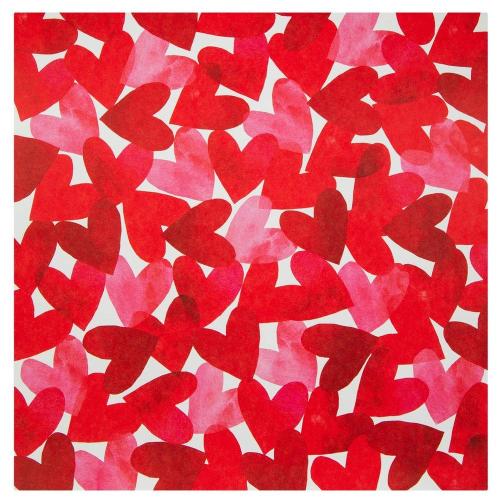 Red Textured Hearts Scrapbook Paper - 12" x 12"