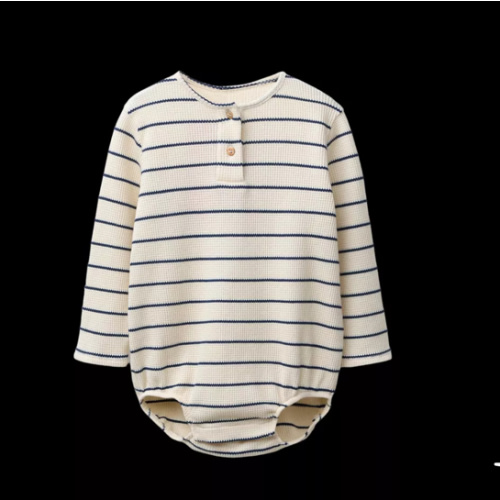 STRIPED WAFFLE BODYSUIT - Ecru / Blue | ZARA United States