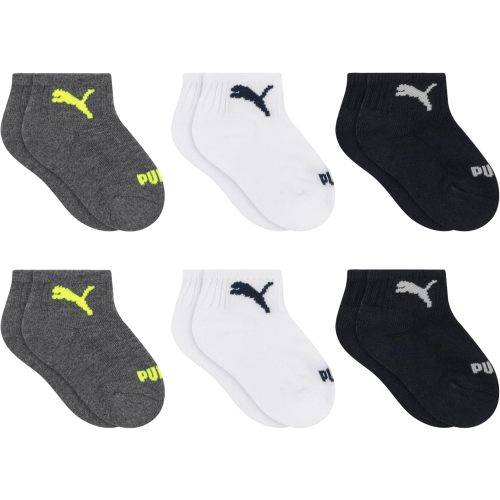PUMA Unisex Baby 6-pack Infant Anklet Socks, Extra Cushion & Comfort-toe