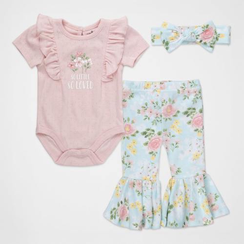 Baby Essentials Baby Girls 3-pc. Pant Set, Color: Peach - JCPenney