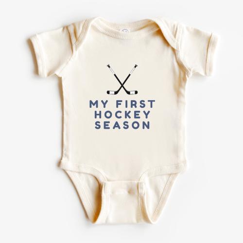 WAYNE My First Hockey Season Baby Jumper, Hockey Baby Outfits, Sports Baby Gifts for Boy