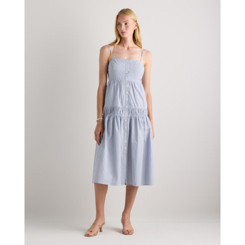 100% Organic Cotton Spaghetti Strap Maxi Dress in Mocha Midi Dot