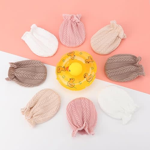 Newborn Baby Mittens No Scratch Cotton Elastic Wrist Gloves Infant Toddler Mittens for Baby Boy Girl 0-6 Months